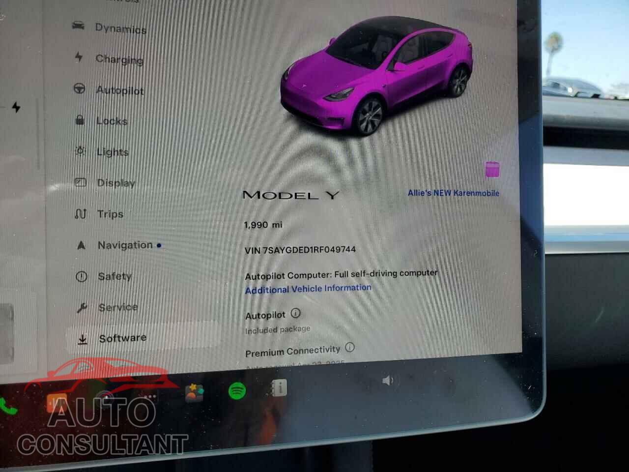 TESLA MODEL Y 2024 - 7SAYGDED1RF049744
