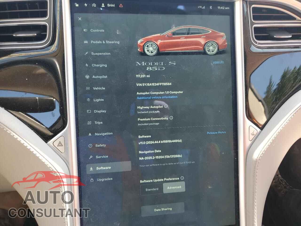 TESLA MODEL S 2015 - 5YJSA1E24FF118584