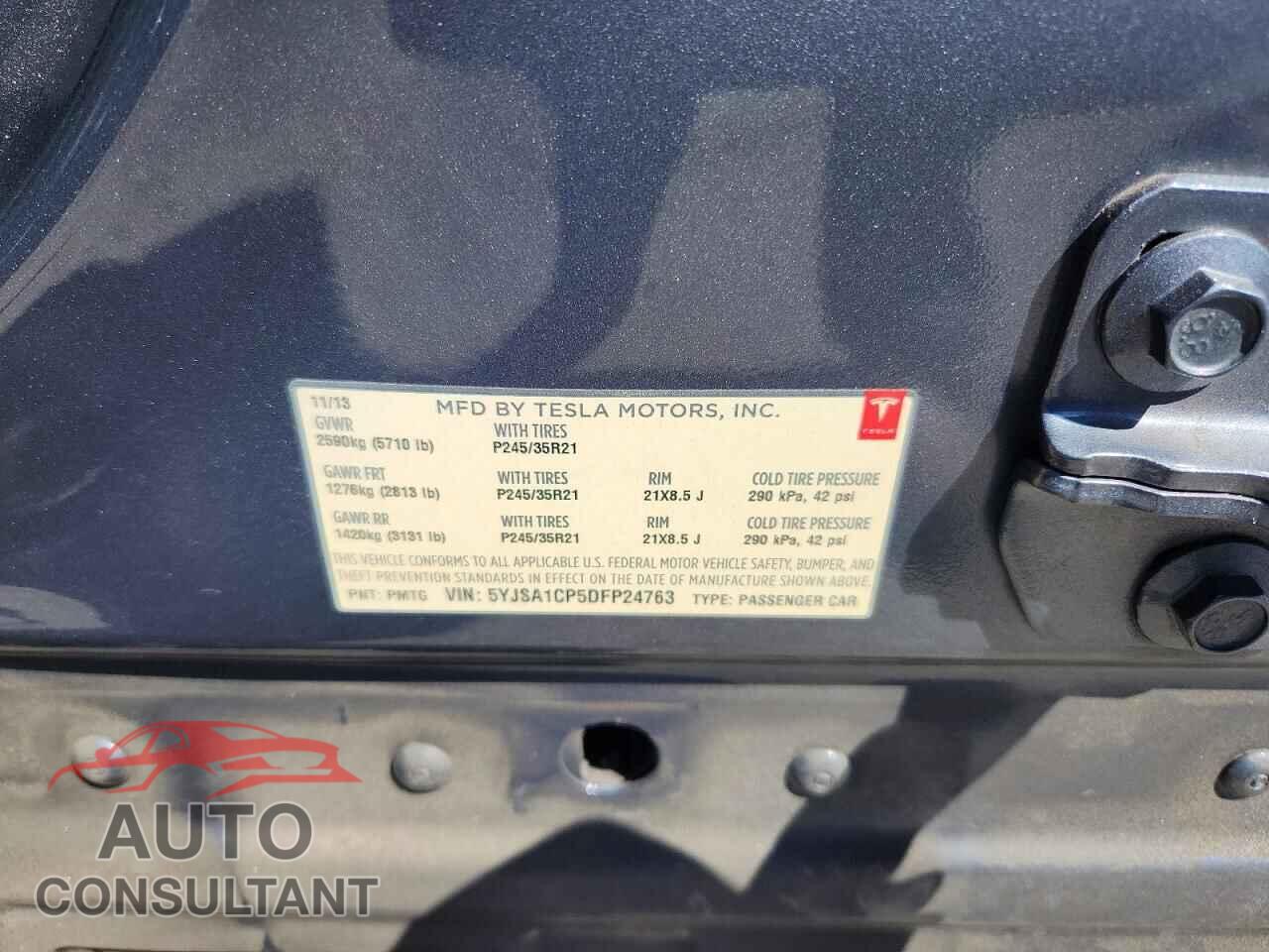 TESLA MODEL S 2013 - 5YJSA1CP5DFP24763