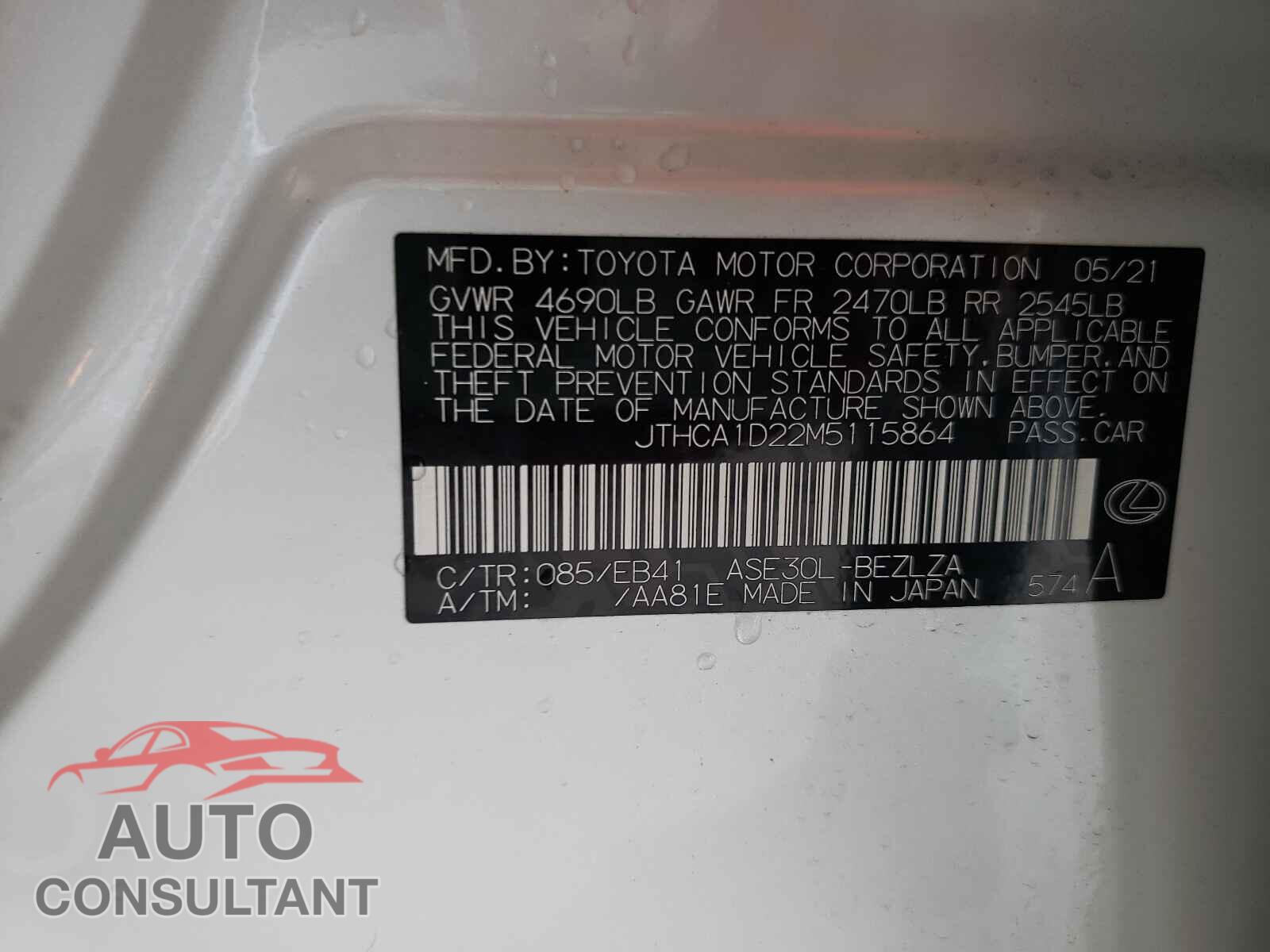 LEXUS IS 2021 - JTHCA1D22M5115864
