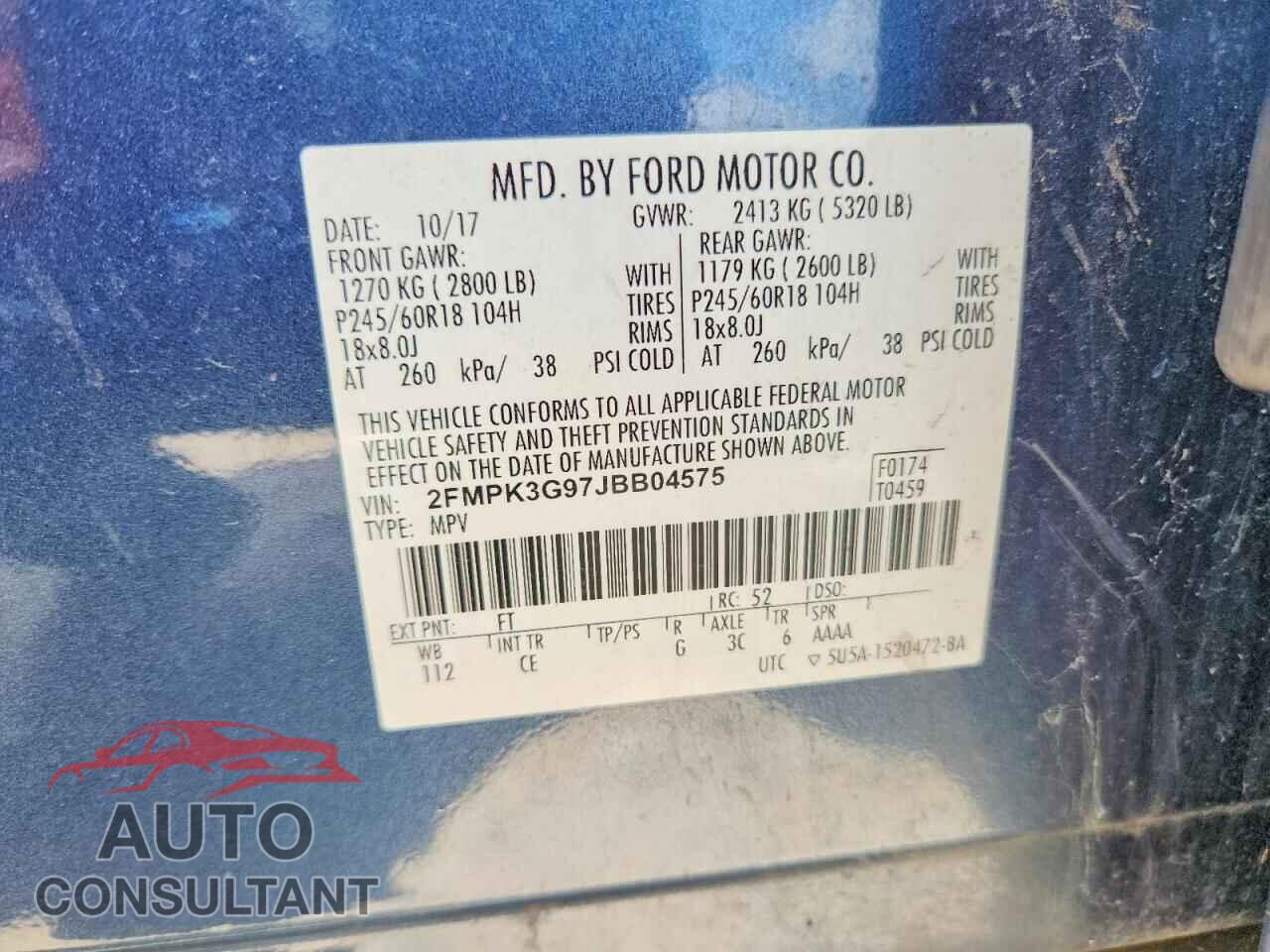 FORD EDGE 2018 - 2FMPK3G97JBB04575