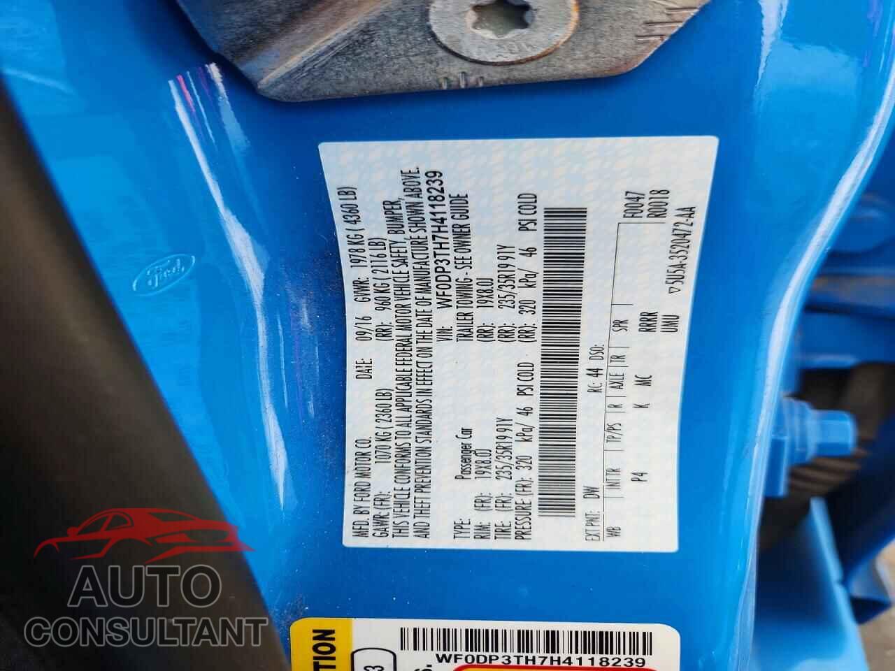 FORD FOCUS 2017 - WF0DP3TH7H4118239