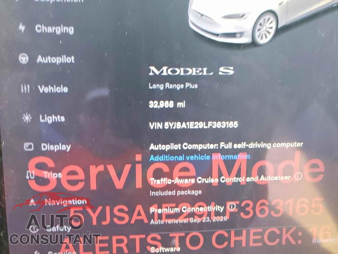 TESLA MODEL S 2020 - 5YJSA1E29LF363165