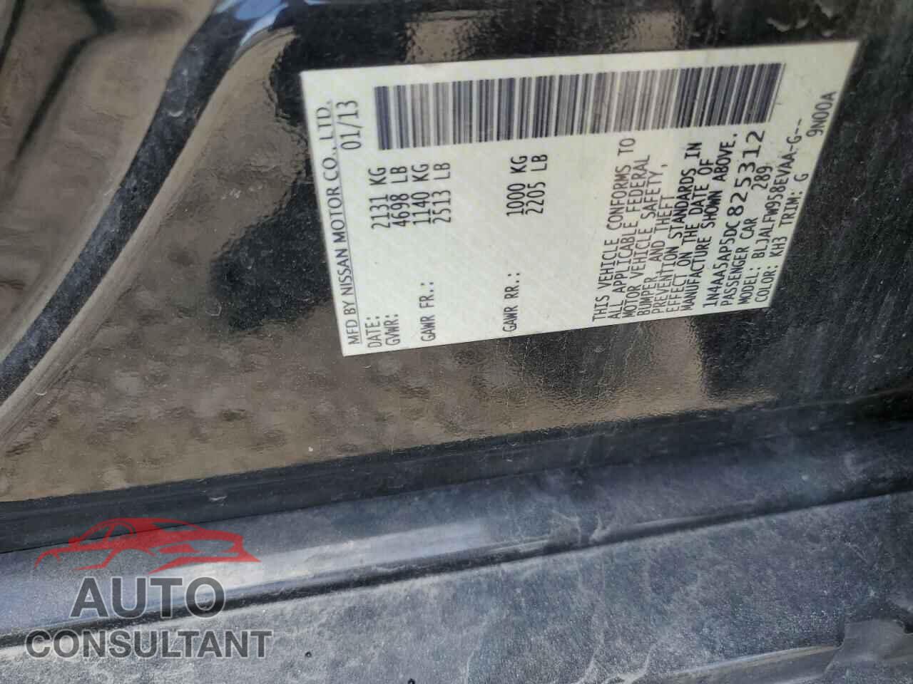 NISSAN MAXIMA 2013 - 1N4AA5AP5DC825312