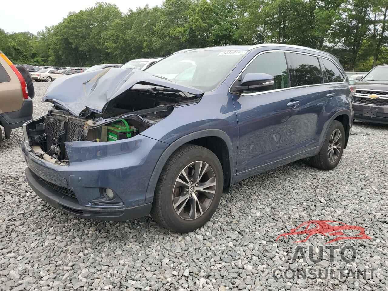 TOYOTA HIGHLANDER 2016 - 5TDJKRFH5GS264743