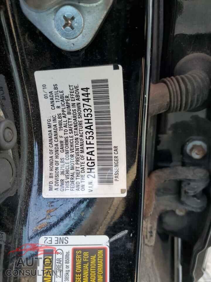 HONDA CIVIC 2010 - 2HGFA1F53AH537444