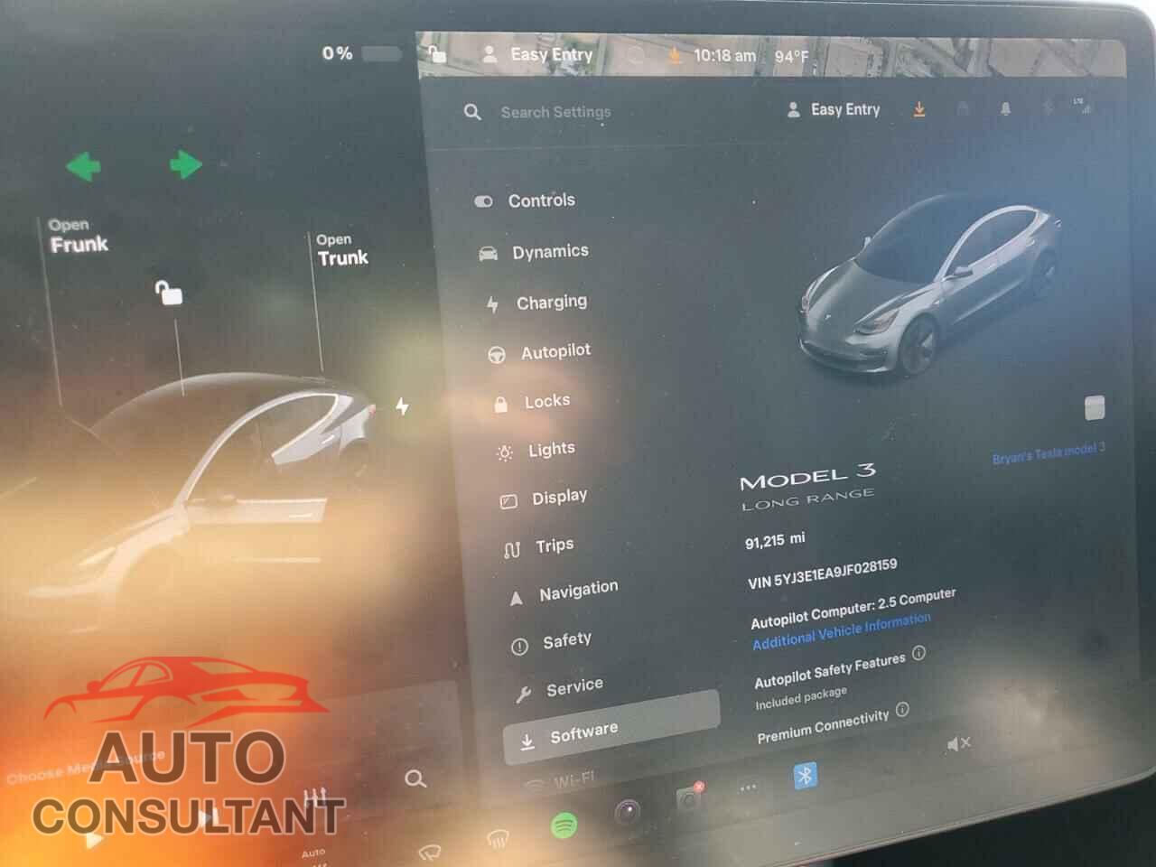 TESLA MODEL 3 2018 - 5YJ3E1EA9JF028159