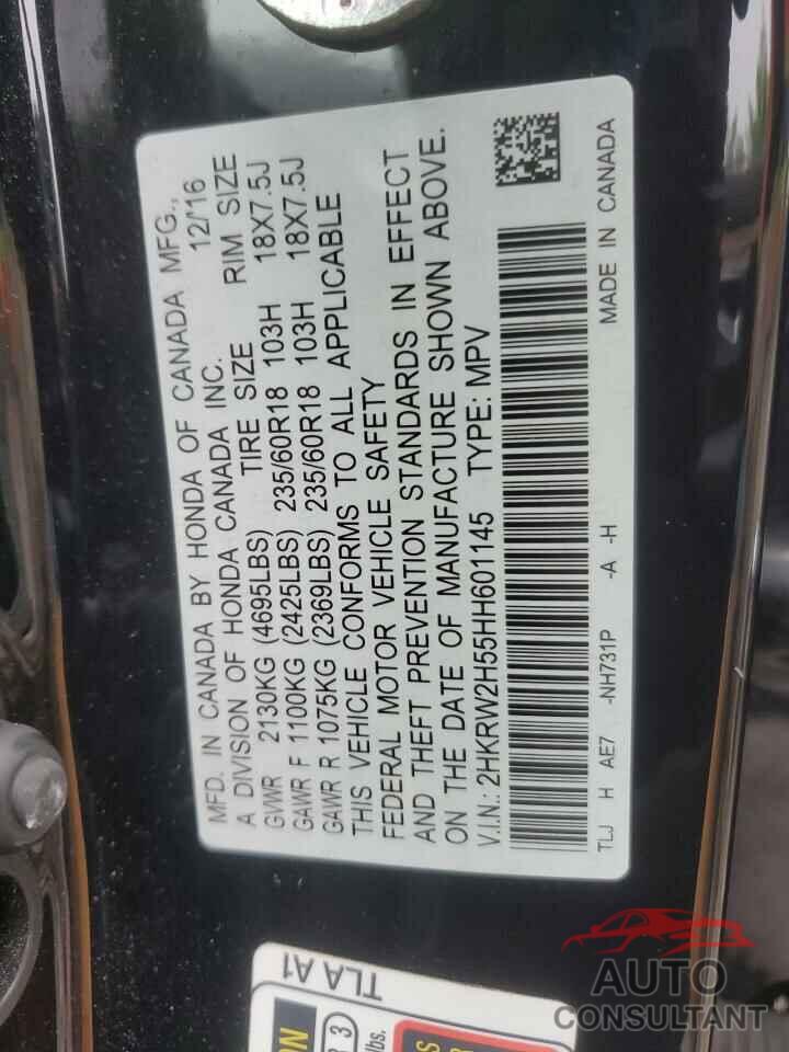 HONDA CRV 2017 - 2HKRW2H55HH601145
