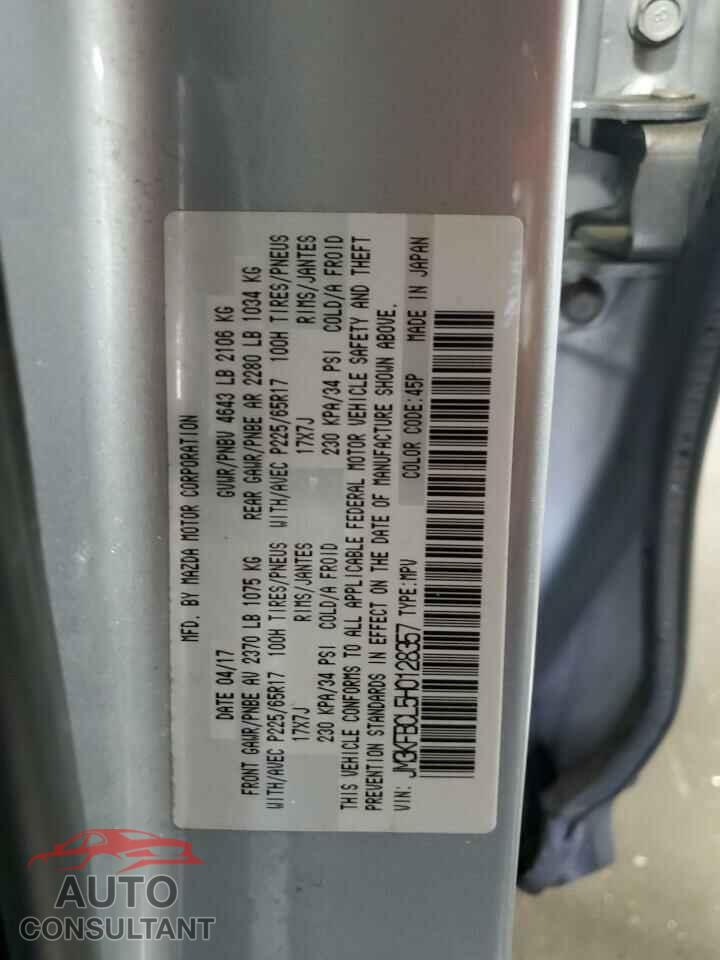 MAZDA CX-5 2017 - JM3KFBCL5H0128357