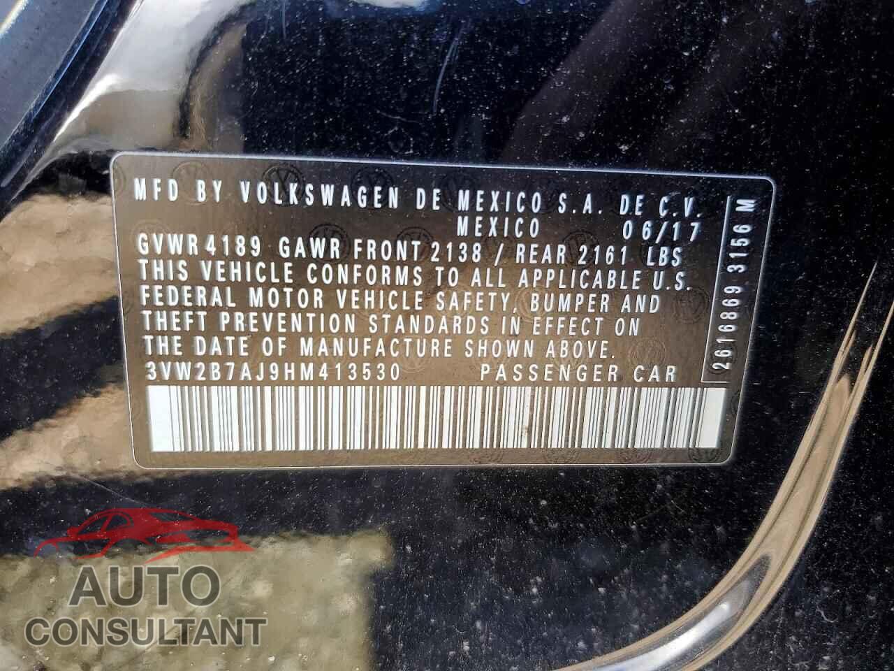VOLKSWAGEN JETTA 2017 - 3VW2B7AJ9HM413530