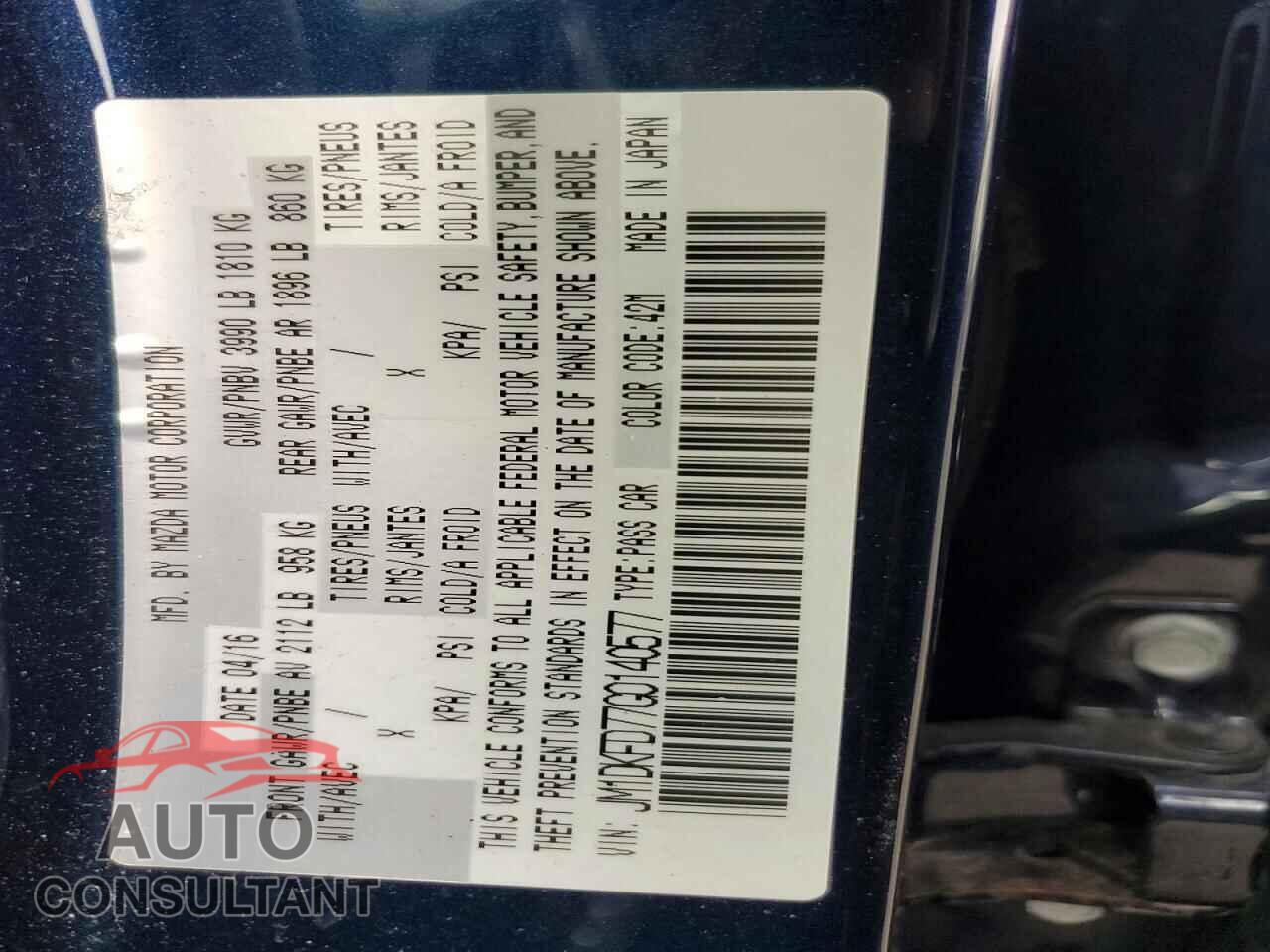 MAZDA CX-3 2016 - JM1DKFD77G0140577