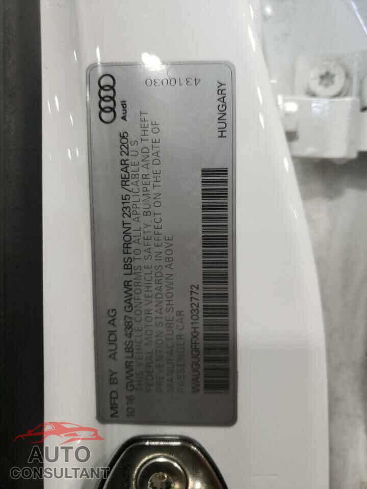 AUDI A3 2017 - WAUGUGFFXH1032772