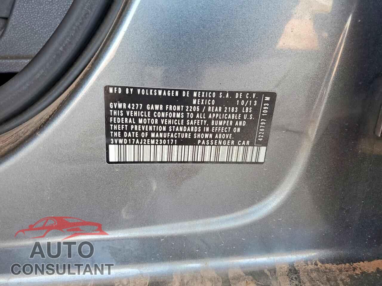 VOLKSWAGEN JETTA 2014 - 3VWD17AJ2EM230171