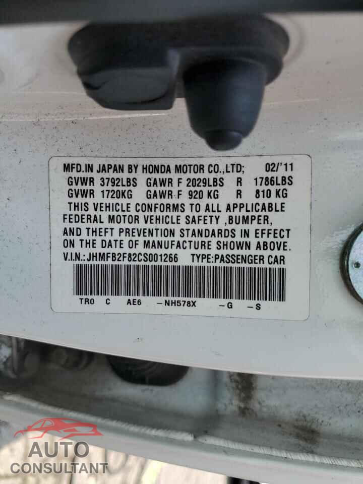 HONDA CIVIC 2012 - JHMFB2F82CS001266