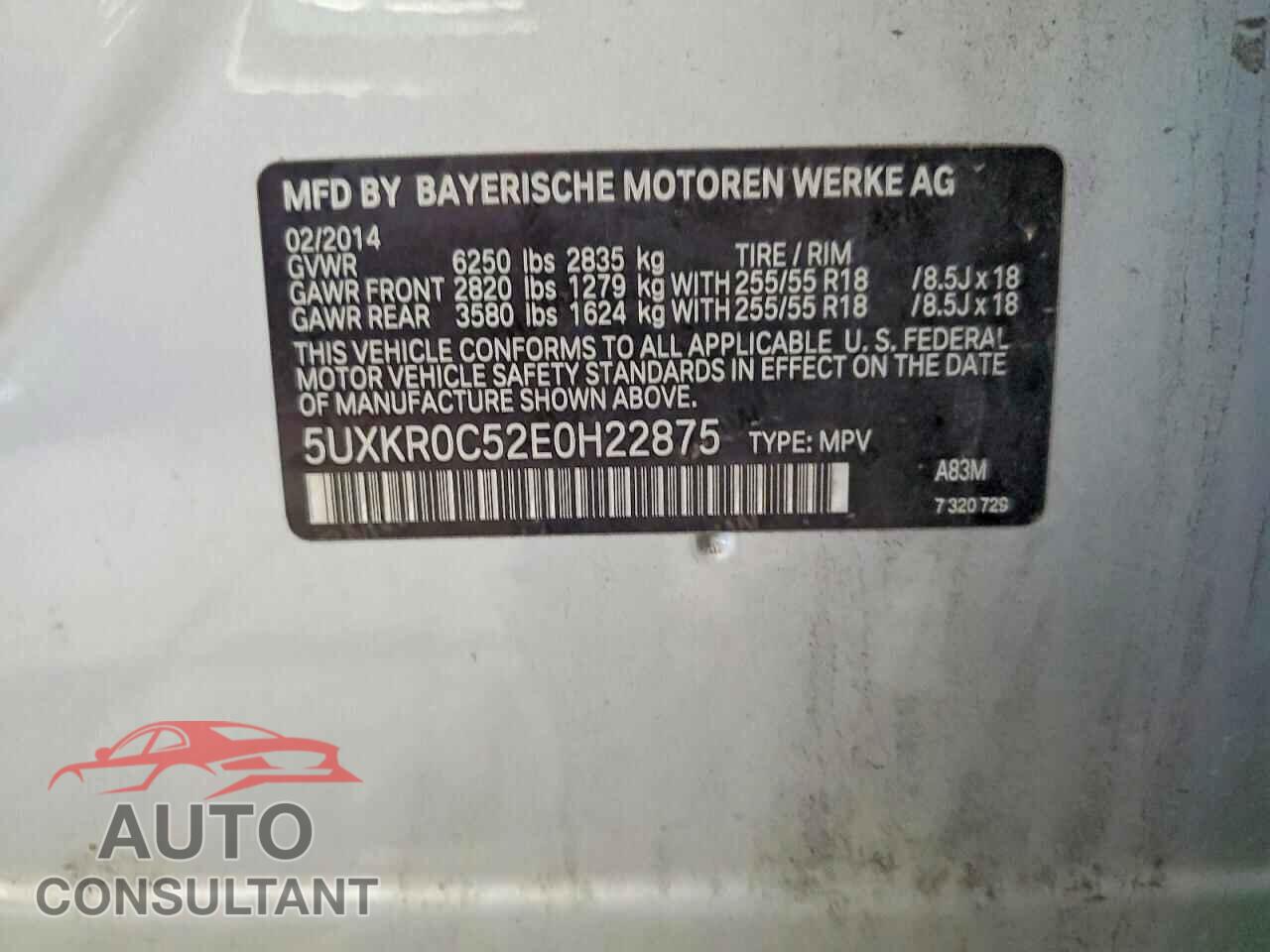 BMW X5 2014 - 5UXKR0C52E0H22875