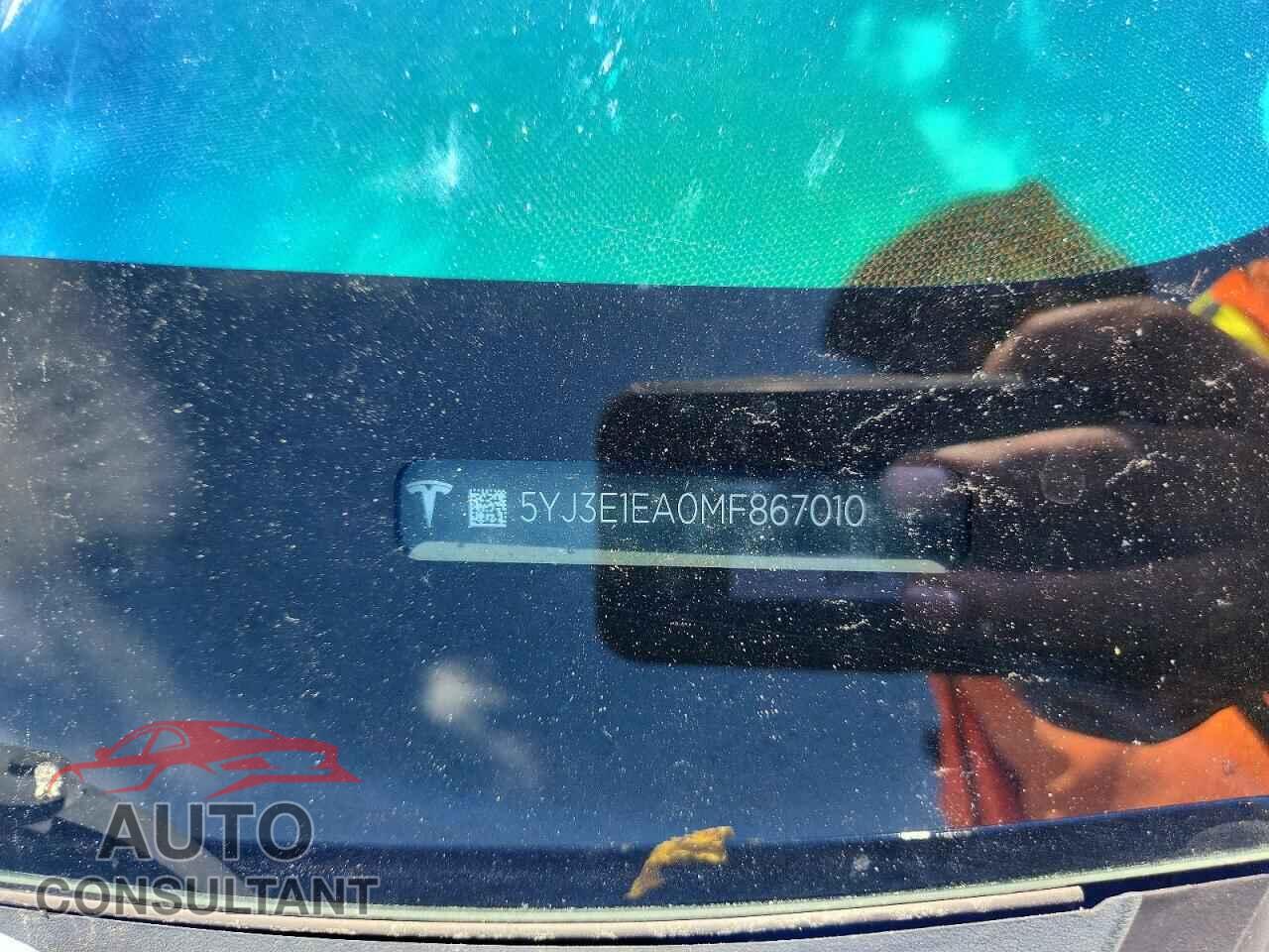 TESLA MODEL 3 2021 - 5YJ3E1EA0MF867010