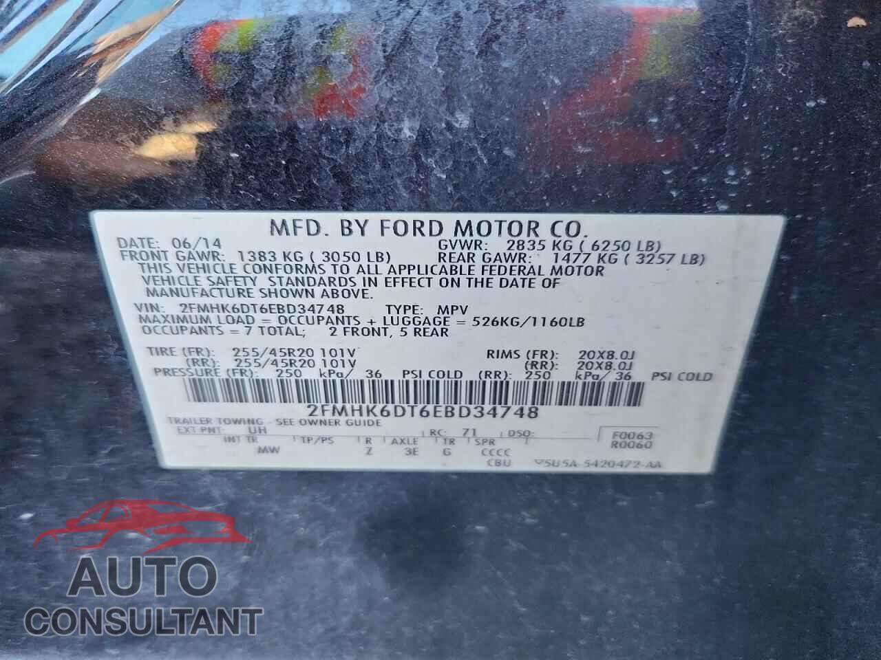 FORD FLEX 2014 - 2FMHK6DT6EBD34748