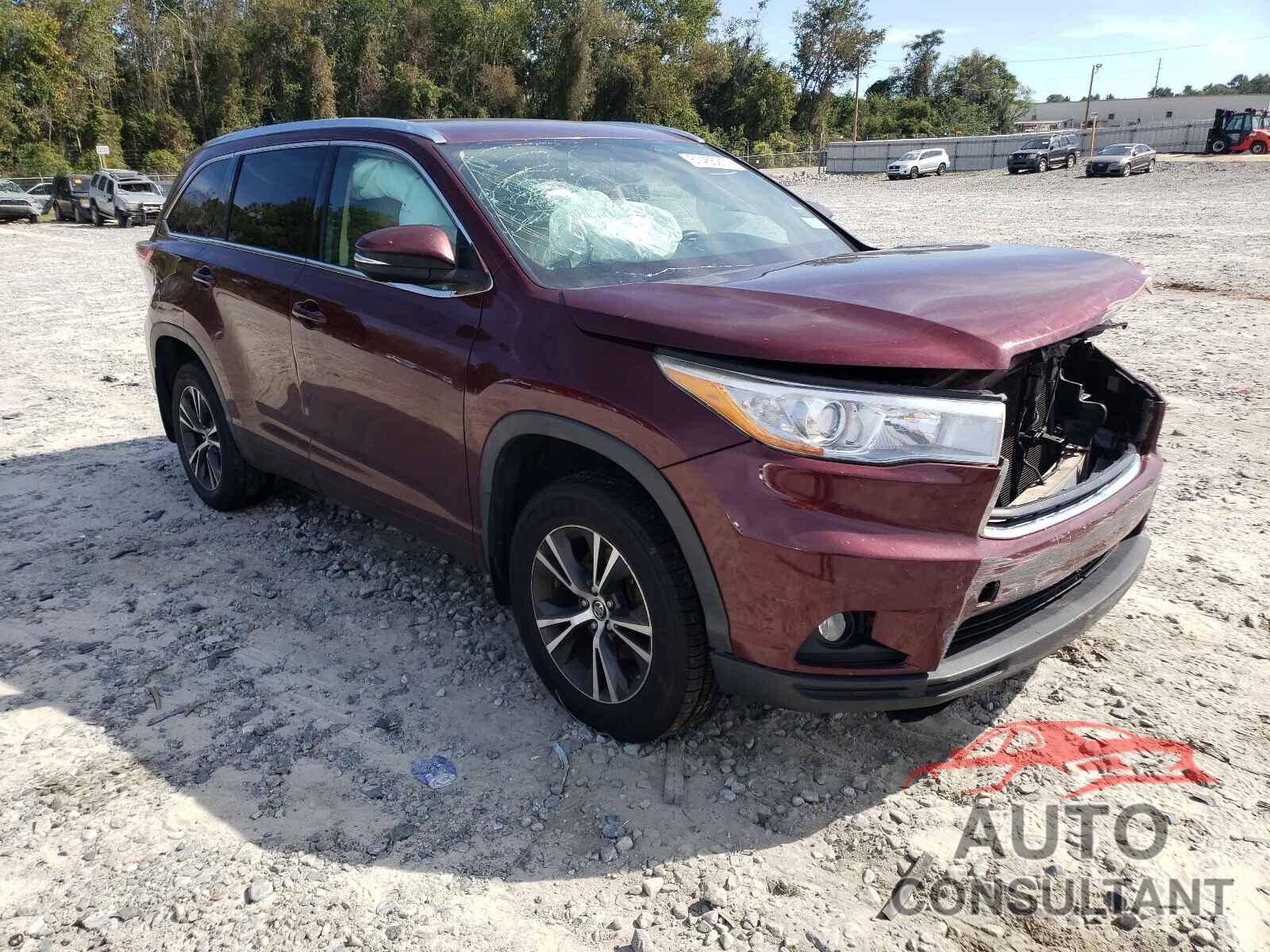 TOYOTA HIGHLANDER 2016 - 5TDJKRFH5GS229152