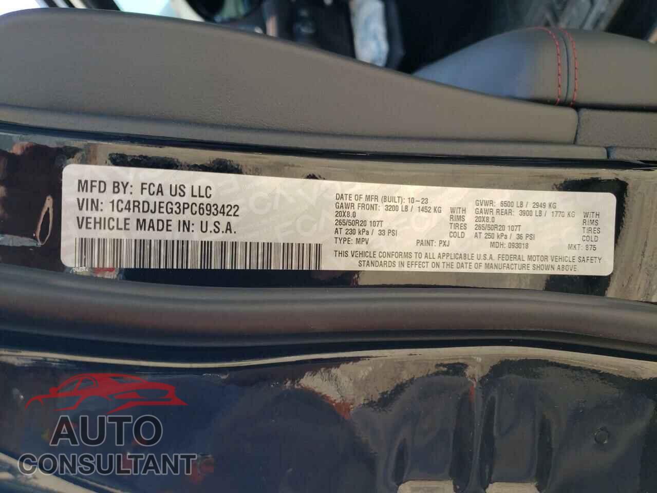 DODGE DURANGO 2023 - 1C4RDJEG3PC693422