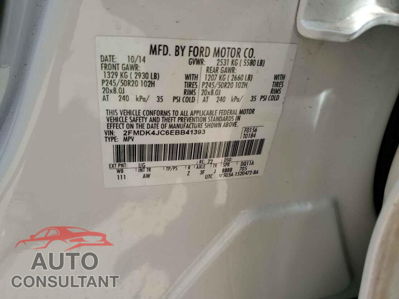 FORD EDGE 2014 - 2FMDK4JC6EBB41393