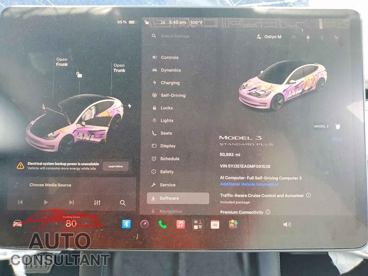 TESLA MODEL 3 2021 - 5YJ3E1EA0MF061538