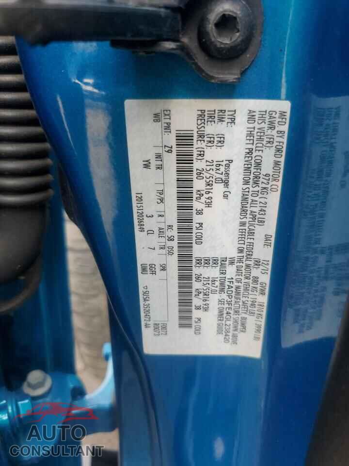 FORD FOCUS 2016 - 1FADP3FE4GL238420