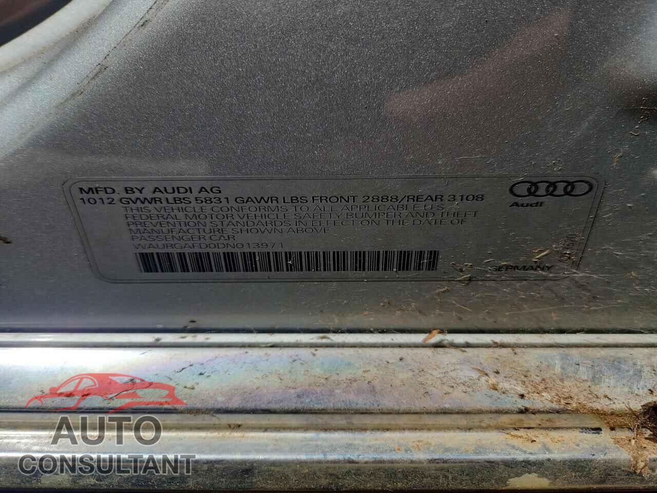 AUDI A8 2013 - WAURGAFD0DN013971