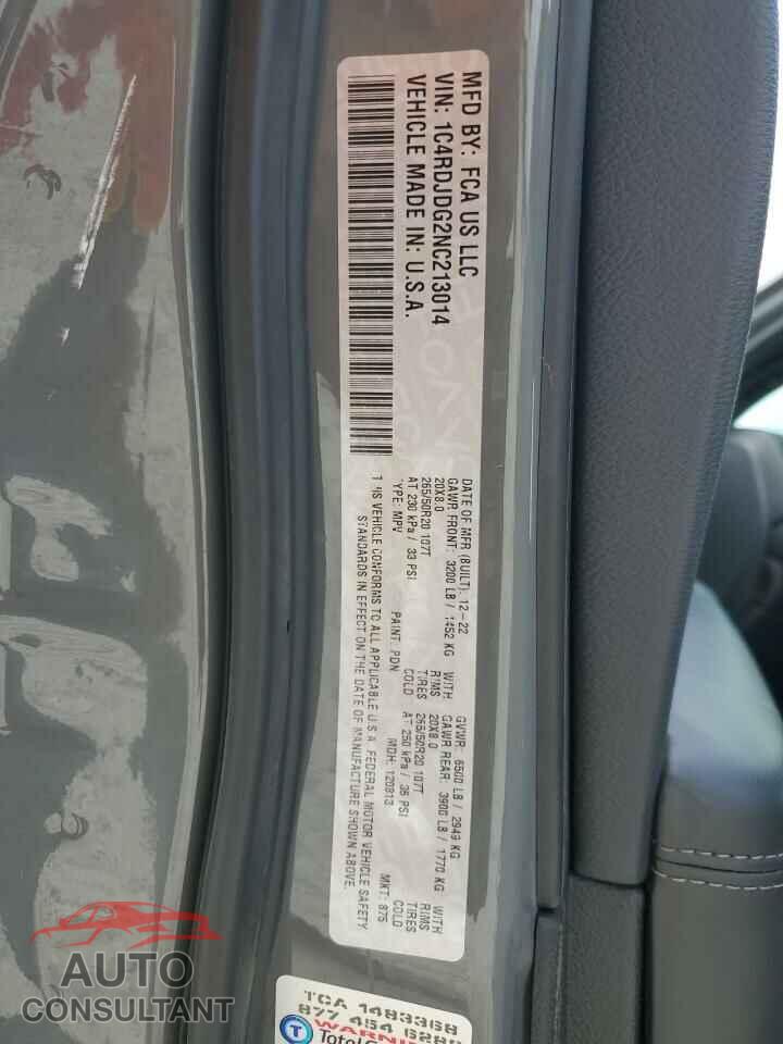 DODGE DURANGO 2022 - 1C4RDJDG2NC213014