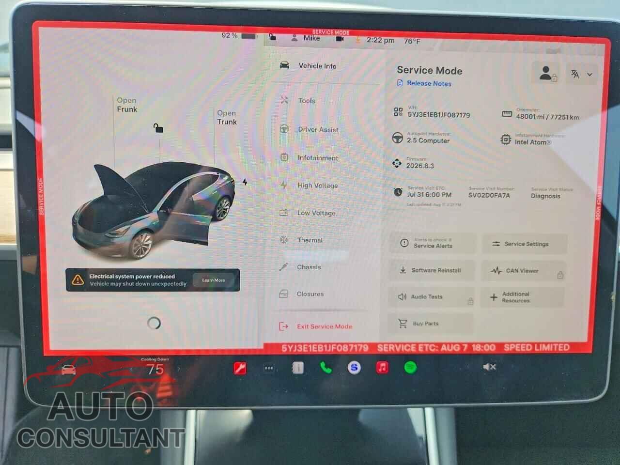 TESLA MODEL 3 2018 - 5YJ3E1EB1JF087179