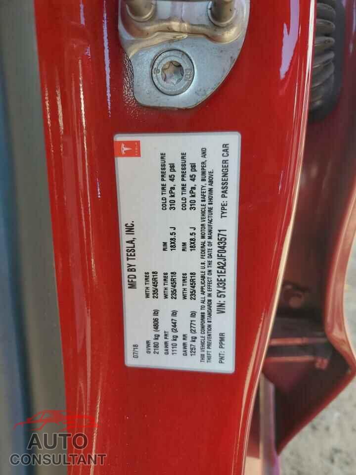 TESLA MODEL 3 2018 - 5YJ3E1EA2JF043571