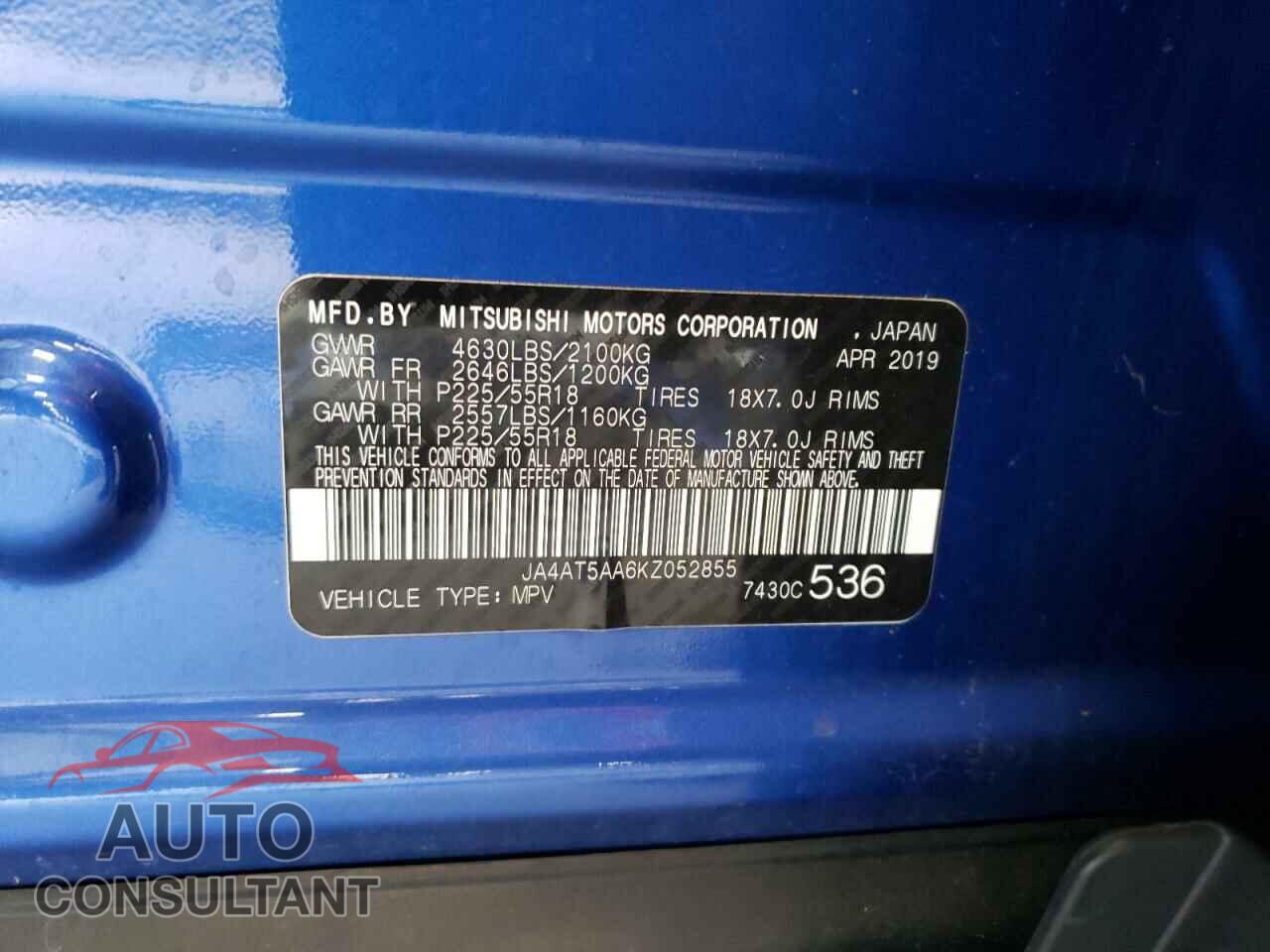 MITSUBISHI ECLIPSE 2019 - JA4AT5AA6KZ052855
