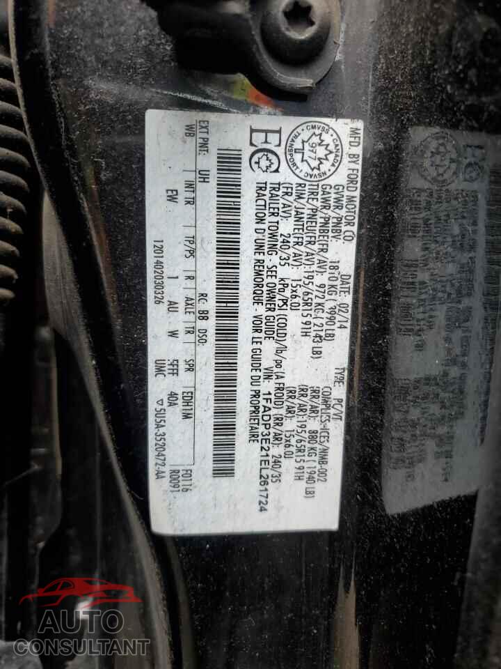 FORD FOCUS 2014 - 1FADP3E21EL261724