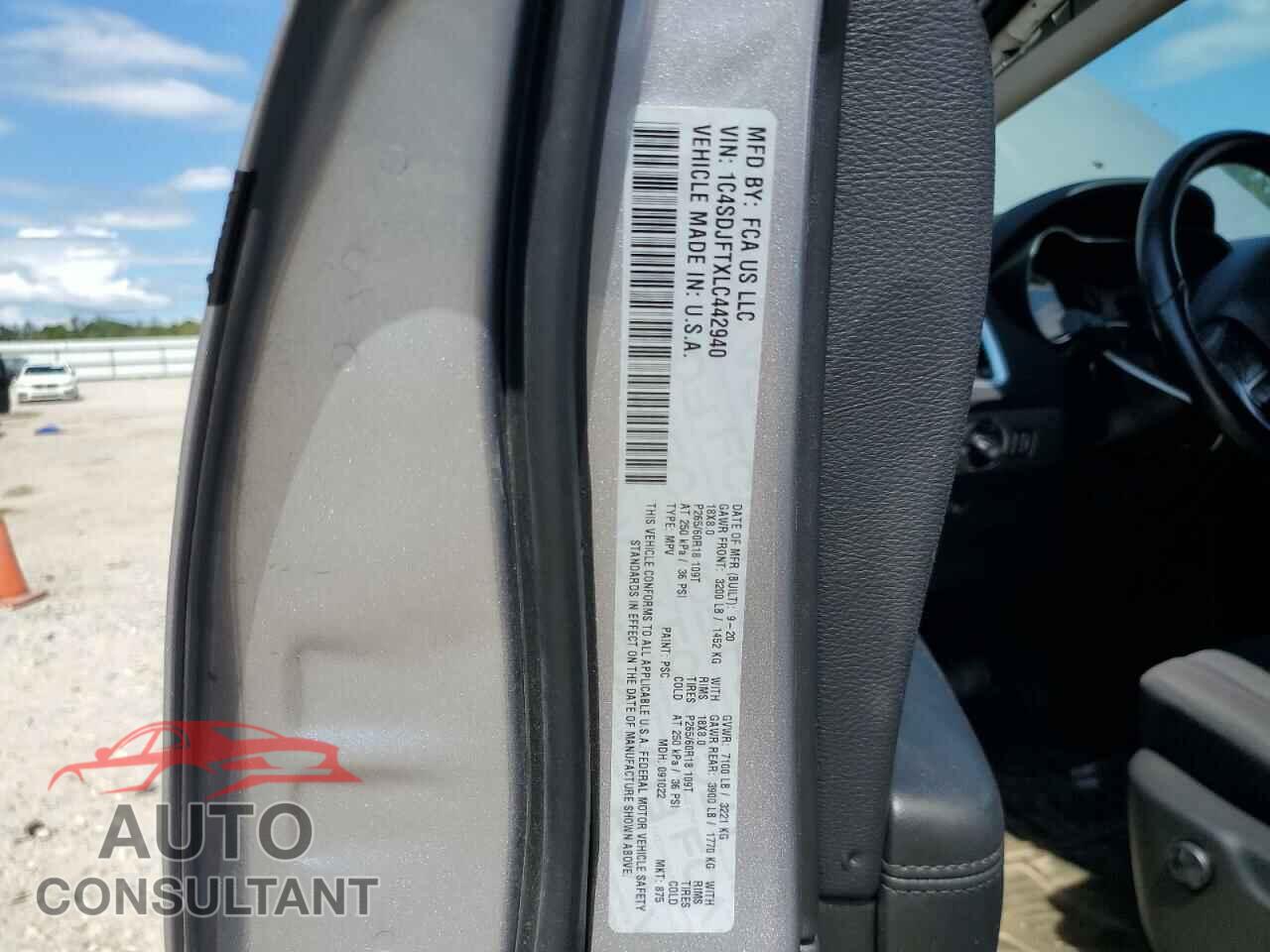 DODGE DURANGO 2020 - 1C4SDJFTXLC442940