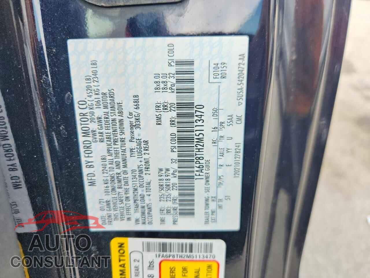 FORD MUSTANG 2021 - 1FA6P8TH2M5113470
