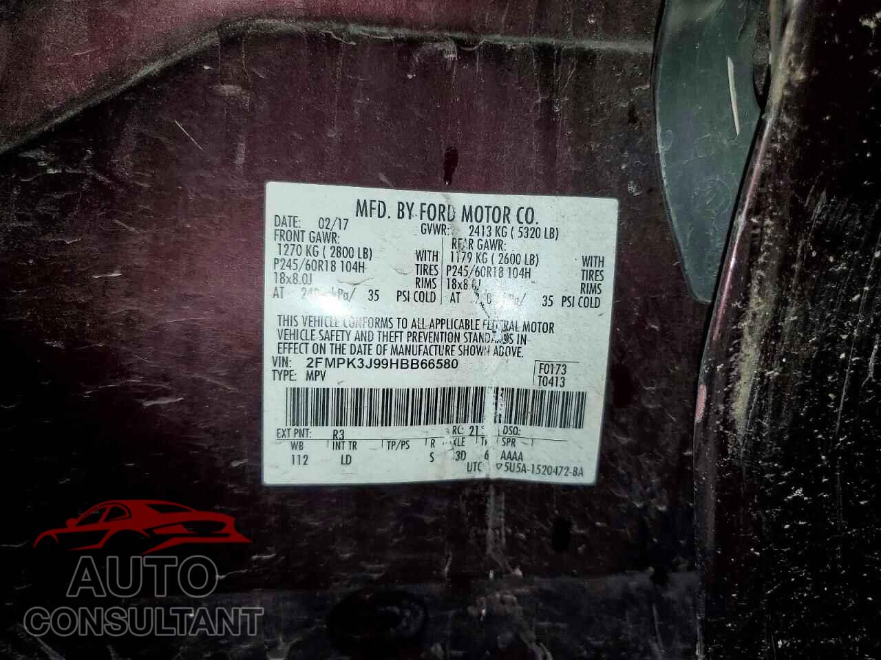 FORD EDGE 2017 - 2FMPK3J99HBB66580