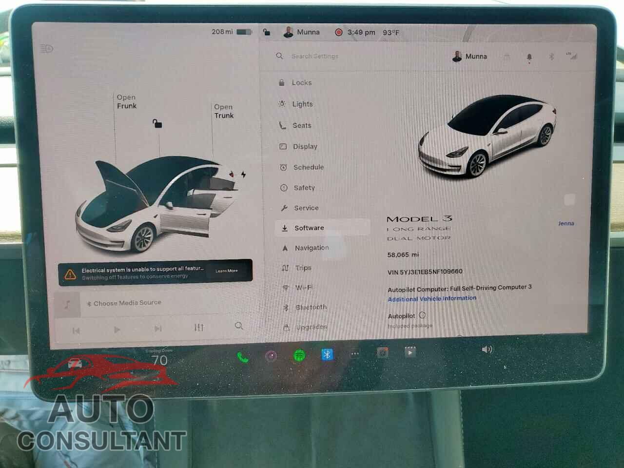 TESLA MODEL 3 2022 - 5YJ3E1EB5NF109660