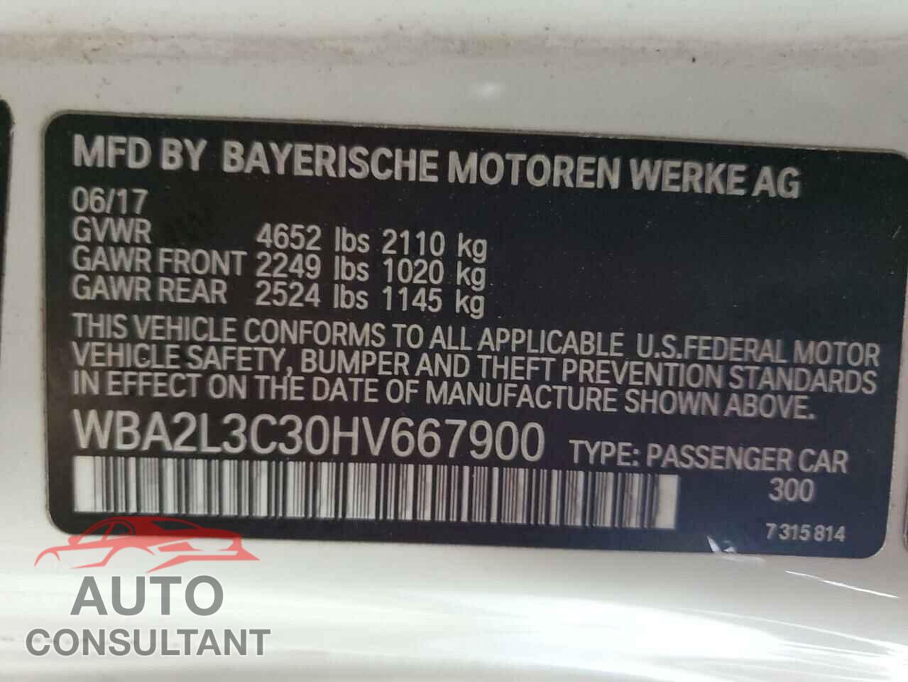 BMW M2 2017 - WBA2L3C30HV667900