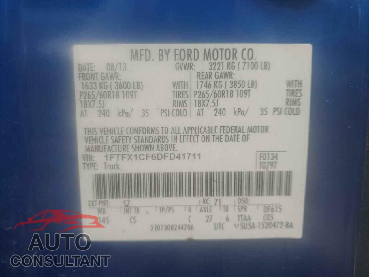 FORD F-150 2013 - 1FTFX1CF6DFD41711
