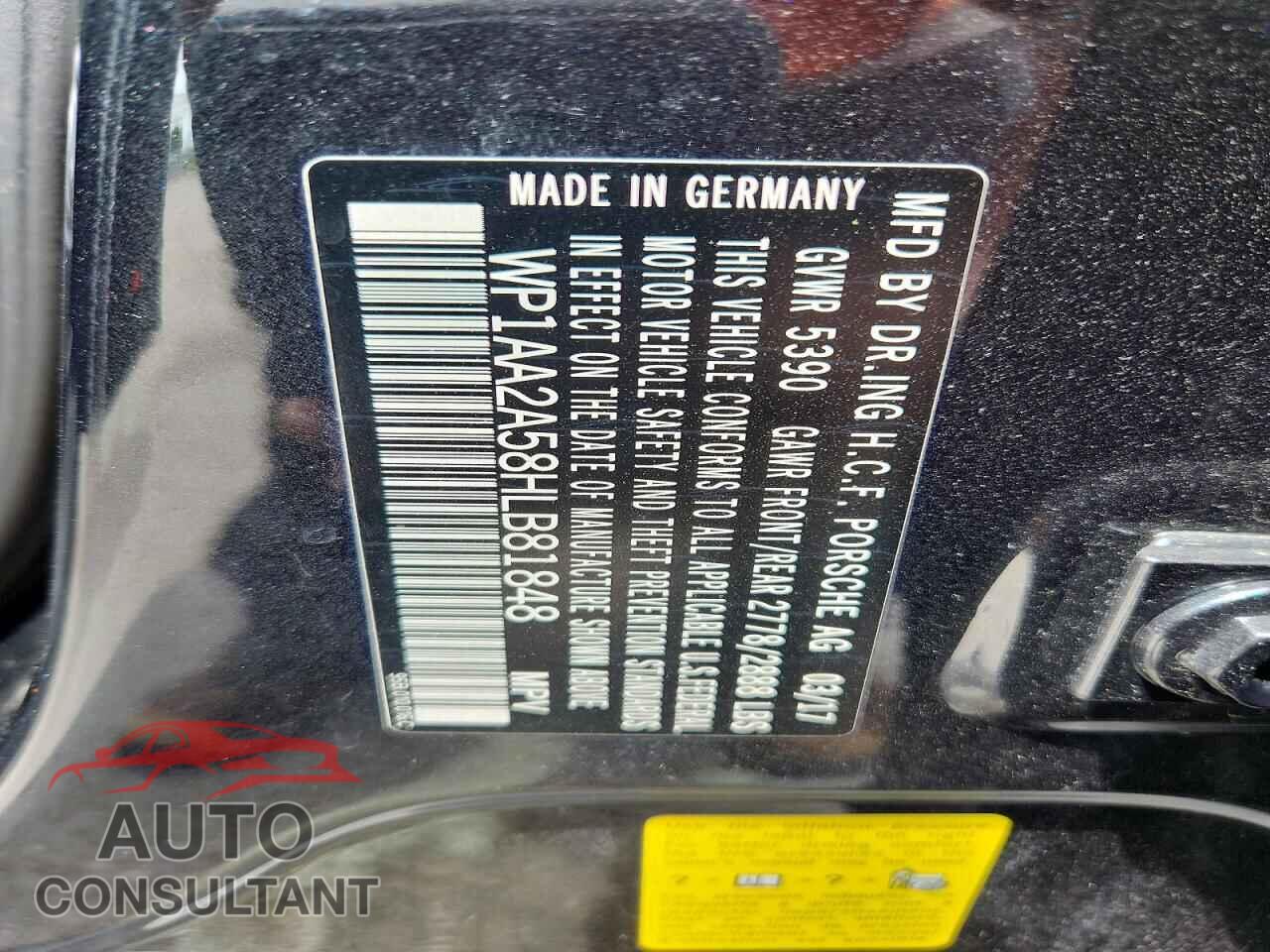 PORSCHE MACAN 2017 - WP1AA2A58HLB81848