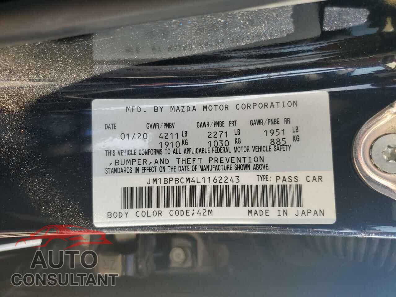 MAZDA 3 2020 - JM1BPBCM4L1162243
