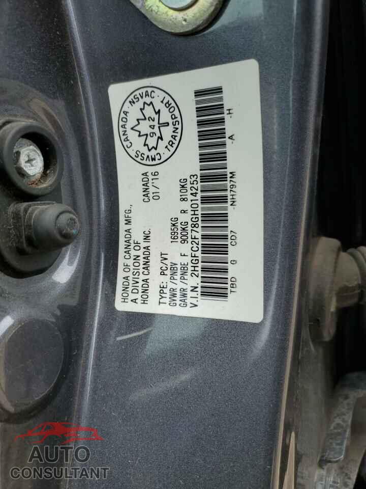 HONDA CIVIC 2016 - 2HGFC2F78GH014253
