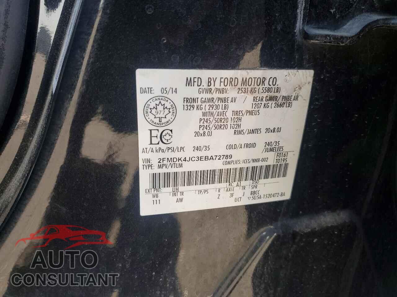 FORD EDGE 2014 - 2FMDK4JC3EBA72789