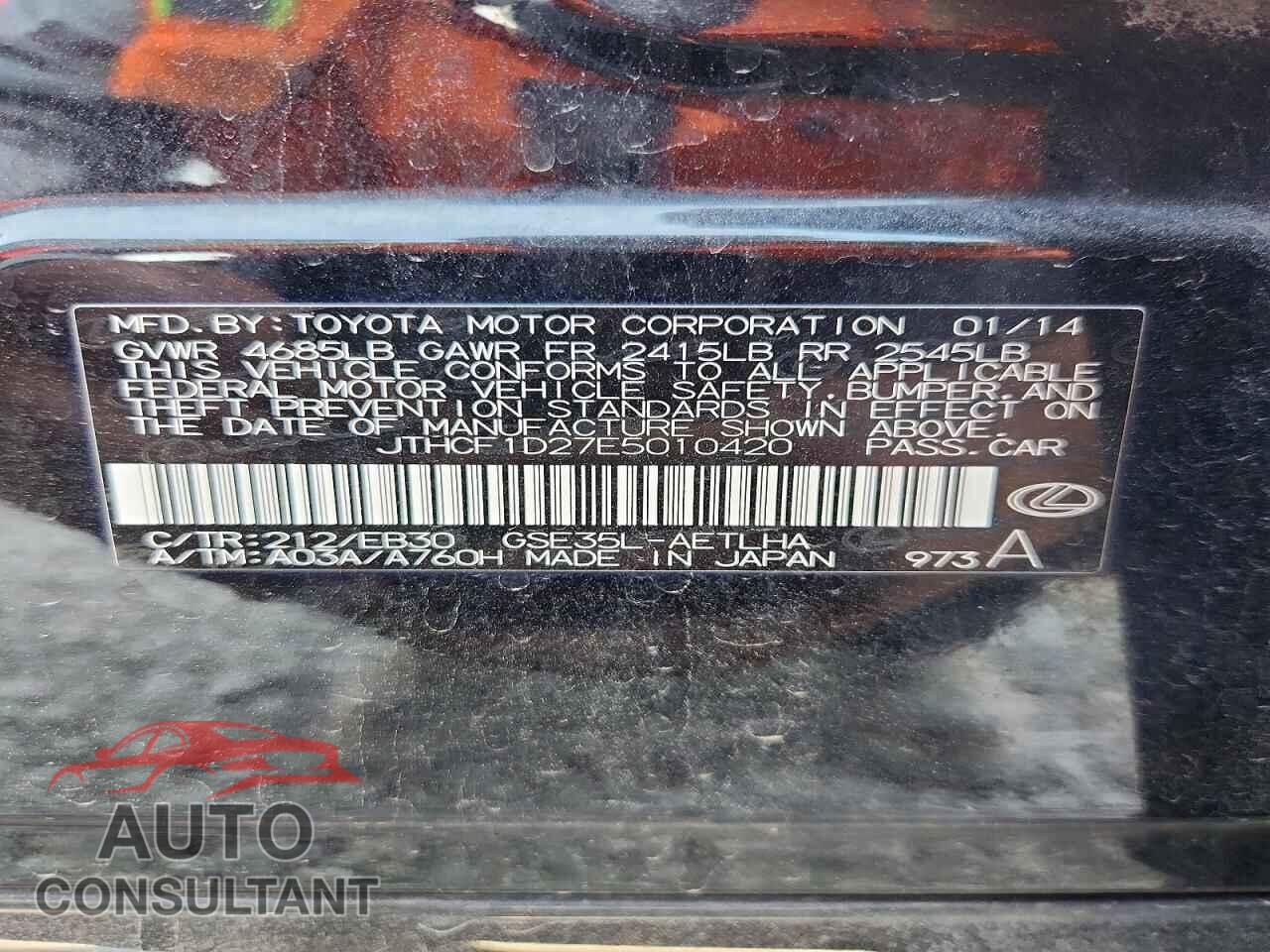 LEXUS IS 2014 - JTHCF1D27E5010420
