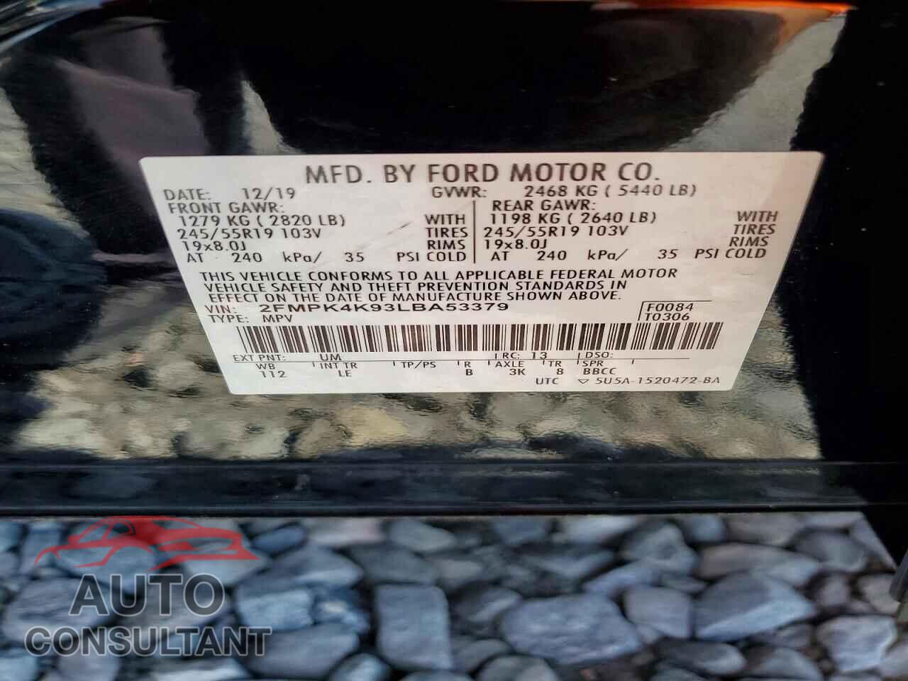 FORD EDGE 2020 - 2FMPK4K93LBA53379