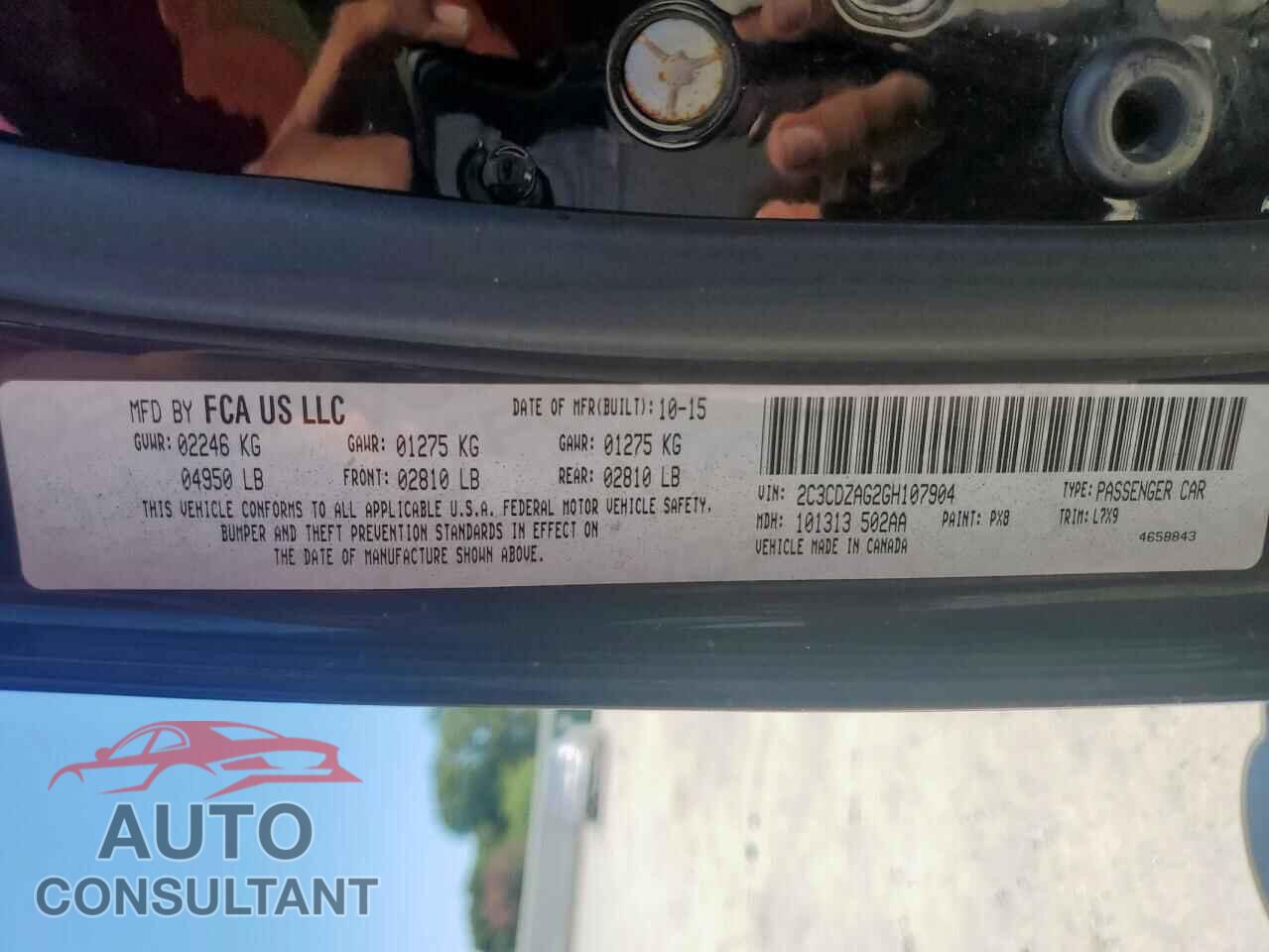 DODGE CHALLENGER 2016 - 2C3CDZAG2GH107904