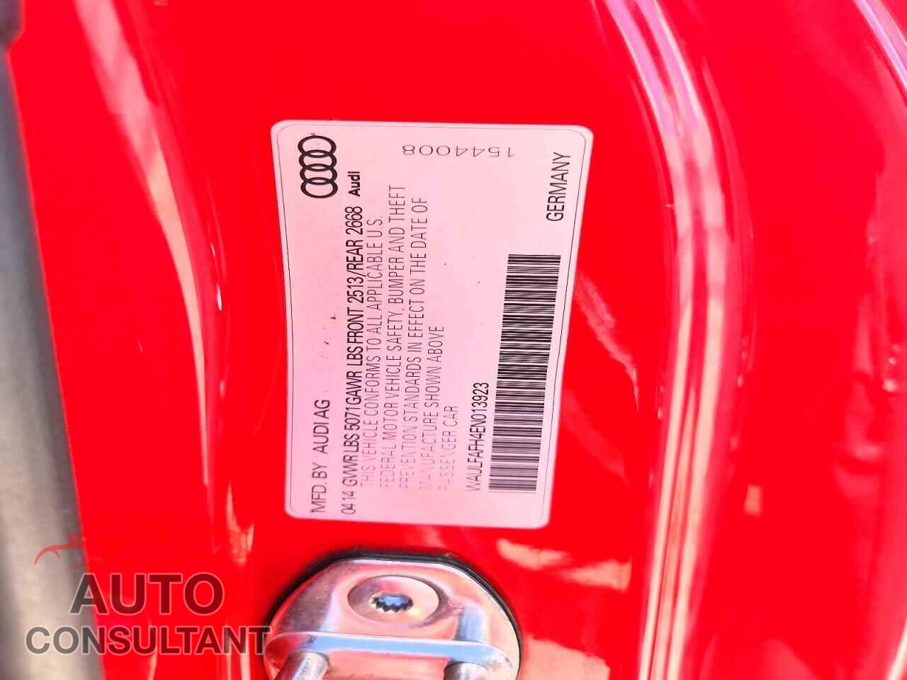 AUDI A5 2014 - WAULFAFH4EN013923