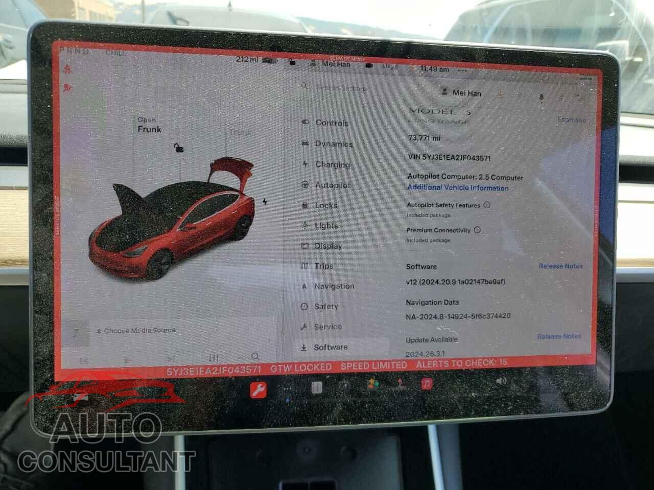 TESLA MODEL 3 2018 - 5YJ3E1EA2JF043571