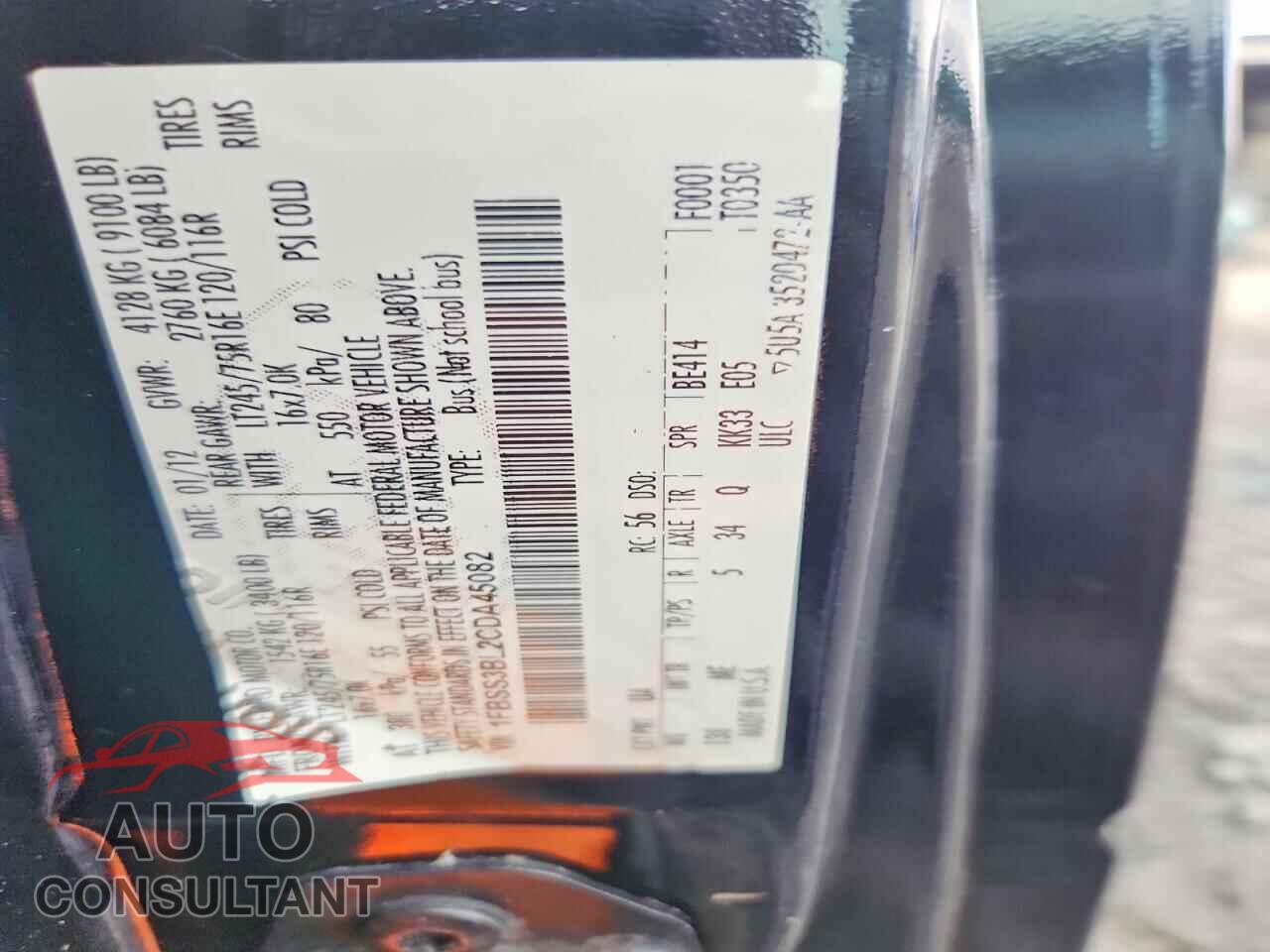 FORD ECONOLINE 2012 - 1FBSS3BL2CDA45082