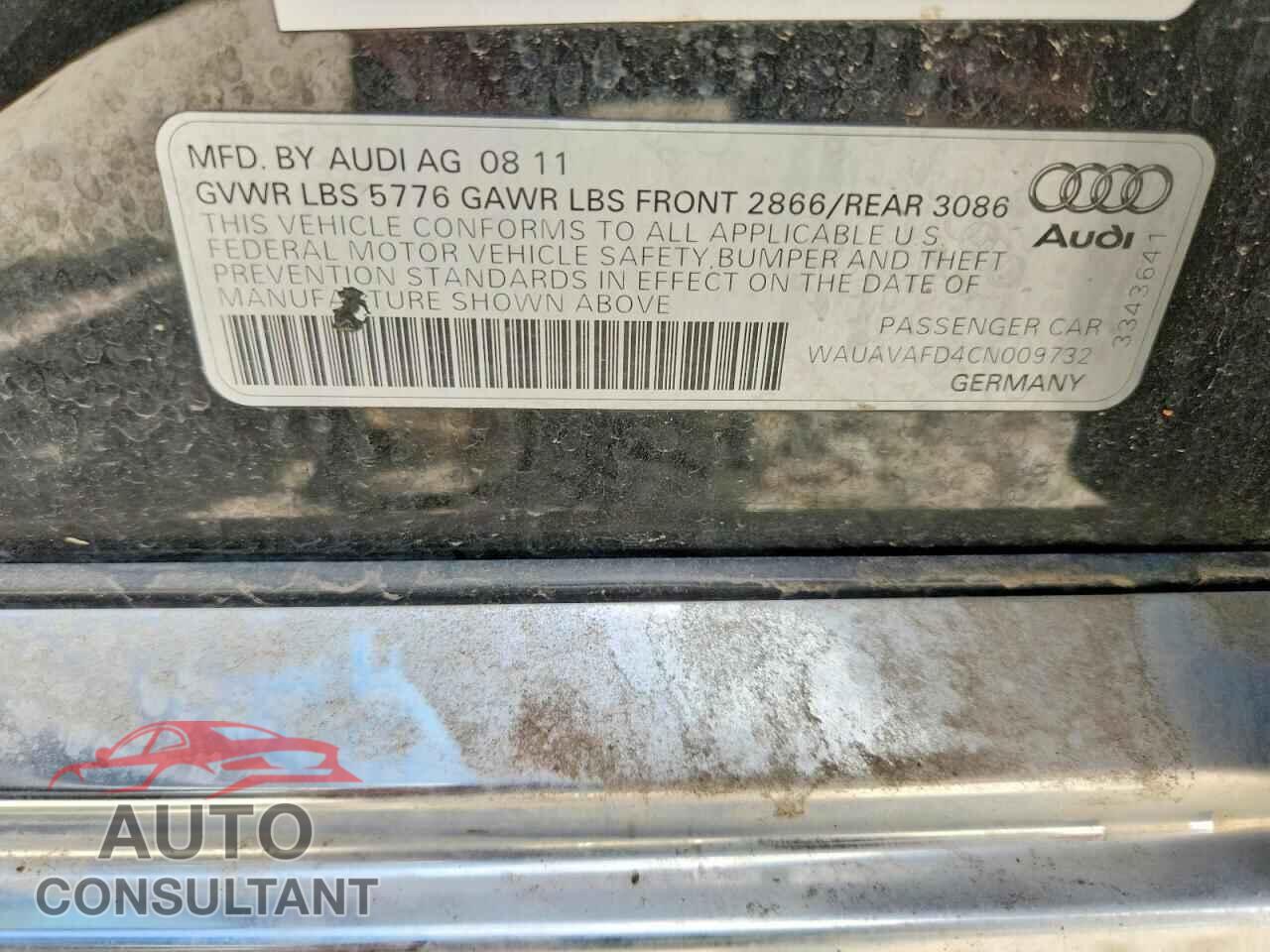AUDI A8 2012 - WAUAVAFD4CN009732