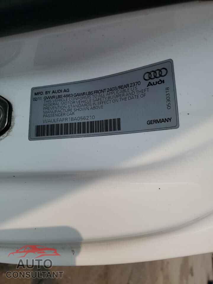 AUDI A5 2011 - WAULFAFR1BA056210